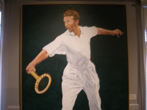 Don Budge oil painting in the museum.